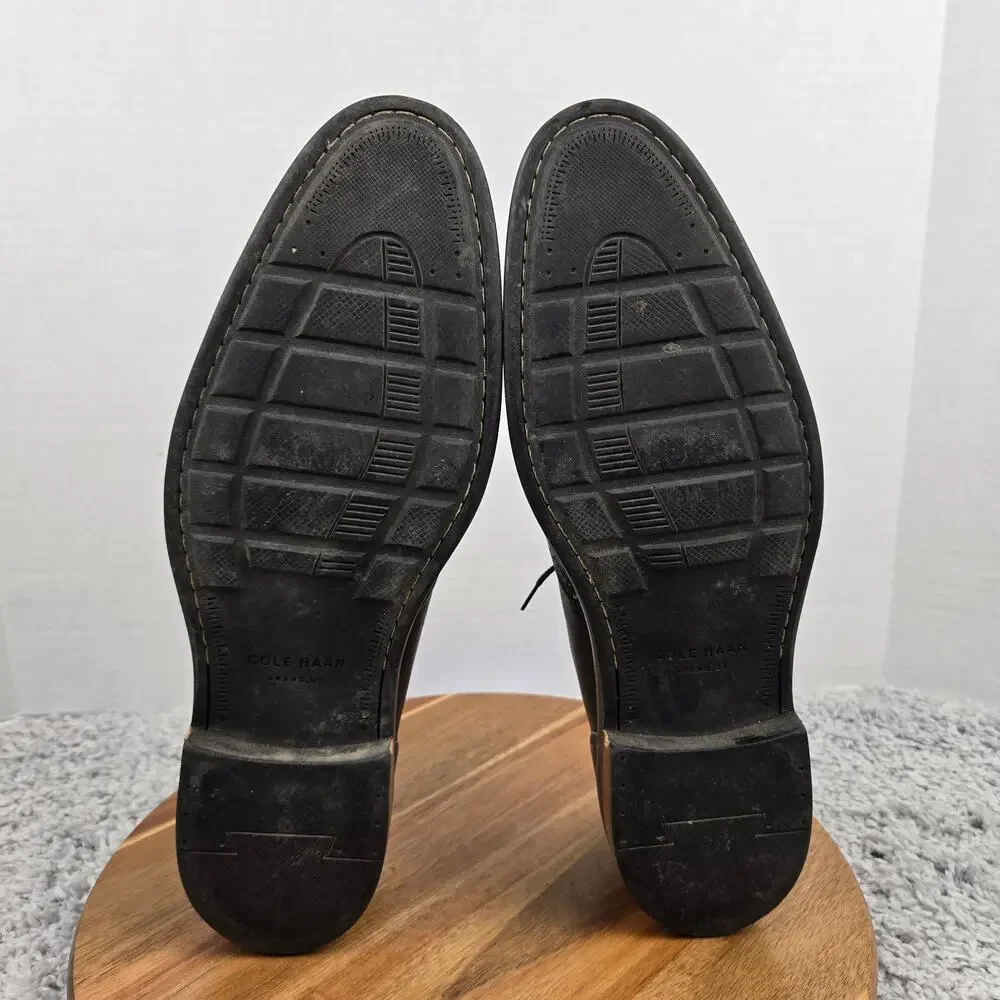 Cole Haan Mens 11.5M Warren Black Wingtip Brogue Oxford Casual Daily Dress Shoe